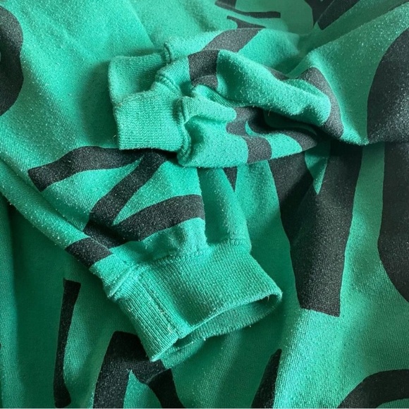 Vintage Abstract Graffiti Crewneck Sweatshirt Green Black Size S Made in Korea - Picture 6 of 6